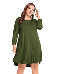 belaroi Casual para Mujer Flare simples 3 4 playera de manga vestido suelto