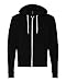 Bella + Canvas 3739 Unisex Poly-Cotton Fleece Full-Zip Hoodie Black L
