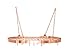 Medium Gauge Oval Hanging Pot Rack with Grid & 12 Hooks