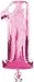 Pink Number One Balloon. Large Pink Number 1 Balloon