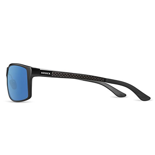 Polarized Mirrored Sunglasses For Men UV400 Metal Men's Fashion Retro Wayfarer Driving Blue Lens Sunglasses - Thumbnail 2