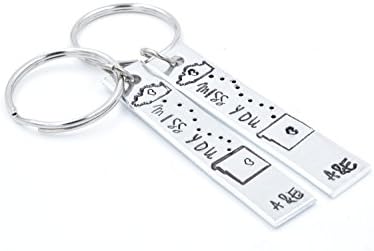 Miss You Couples Keychain Set, Long Distance Gift