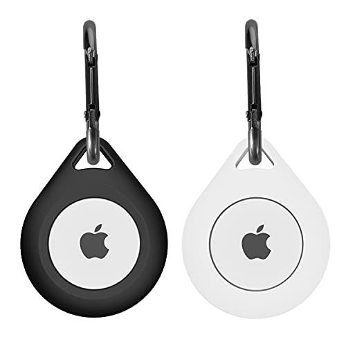 [2Pack] AirTag Cover with Carabiner Airtag GPS Item Finders AntiLost Keychain Protective