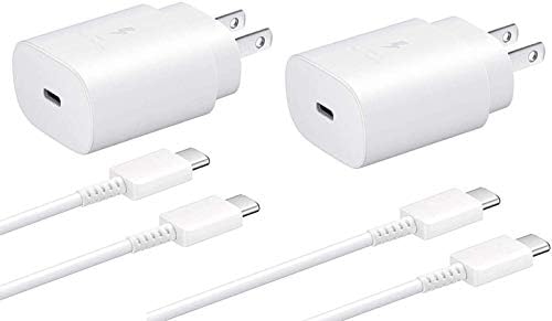 Samsung USB-C Super Fast Charging Wall Charger-25W PD Charger Adapter with Type-C Cable(5ft) for Samsung Galaxy S20/S21/S21+/S21Ultra/S10 5G /Note10/Note10 Plus/Note 20/S9 S8/S10e