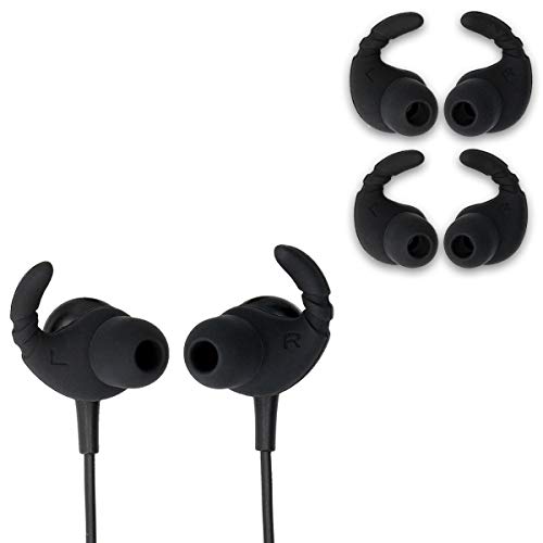 kwmobile 6X Embout de Protection pour Écouteurs - Housse Anti-Choc en Silicone Souple 2,4 x 1,5 x 1,8 cm pour Oreillettes Noir