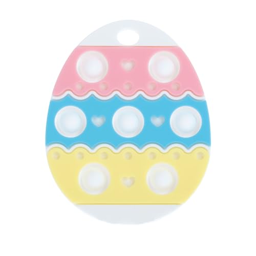 Nuby Easter Egg Popper Teether – Soft Silicone Teething Toy for Babies, 3+ Months, Sensory Pop Bubbles, Easy Grip Design