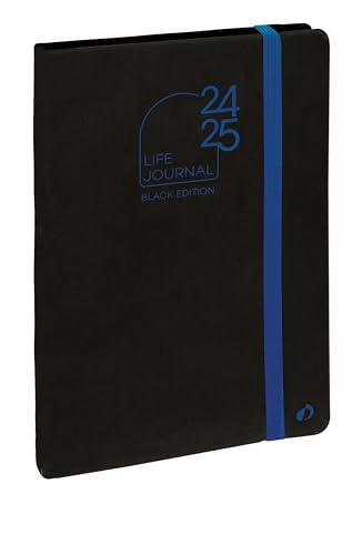 Quo Vadis – Agenda 16 meses – 2024-2025 – Plan Note Black – Semainier Notes – Multilingüe – Life Journal – Negro – 16 meses de septiembre a diciembre – 15 x 21 cm – Papel Clairefontaine negro