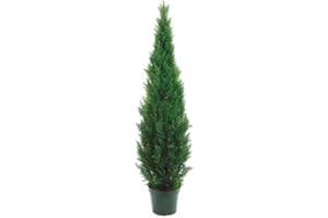 TRESIL One 4 Foot Outdoor Artificial Cedar Topiary Tree Indoor or Outdoor Potted Plant