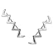 Humble Chic ZigZag Ear Climbers - Chevron Zig Zag Ear Cuff Crawler Stud Earrings, Safe for Sensitive Ears, Silver Tone Zig Zag, White Rhodium Plated, Hypoallergenic