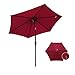 COBANA 7.5ft Patio Umbrella Outdoor Table Market Umbrella with Push Button Tilt/Crank, 6 Ribs, Red