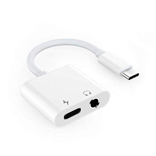 USB C to 3.5mm Headphone Charge Adapter with 3.5mm Aux Audio and Type c Charger Dongle Converter USBC Earphone Adaptor Compatible for Pixel 2/2XL/3/3XL, iPad Pro 2018, HTC, Essential Phone and More.