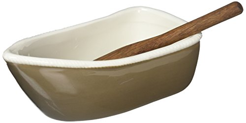 Mud Pie 4854000T Tan Row Boat Dip Cup Set, Brown