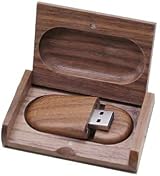 RXFSP Walnut 128GB USB 2.0 Wooden Flash Drive & Engraved Box Gift Wedding view 2
