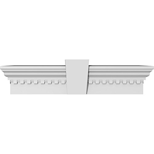 Endurathane Traditional Crosshead w/Flat Keystone & Dentil Trim, 71" Bottom Wid…