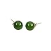 Trustmark 14K Yellow Gold 4mm Natural Nephrite Green Jade Ball Stud Post Earrings