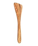 From The Earth - Olive Wood Angled Spatula - Large - Fair Trade & Handmade
