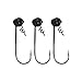 Tackle HD 3-Pack MF Shakey Head Jig Hooks, 1/4 Ounce Weighted Swimbait Jig Heads with Fishing Hooks and Bait Keeper, Football Freshwater or Saltwater Fishing Jigs, Black
