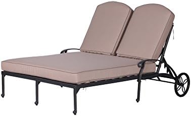 iPatio Athens Double Chaise Lounger with Cushion for Indoor and Outdoor Use