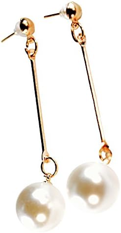 Elegant Long Pearl Dangle Drop Earrings