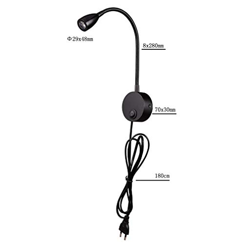 Wandleeslamp set van 2 zwanenhals lamp, LED leeslamp wandspot, leeslamp wandlamp incl. schakelaar, nachtverlichting… - Afbeelding 3