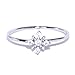 Excelsia Hope 18K Rose/White Gold-Plated CZ Dainty Flower Ring