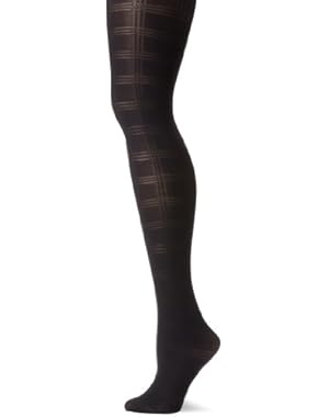 Silk Reflections Women's Plaid Burnout Tight with Control Top Panty