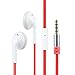 KINDEN Durable Earbuds with Microphone Noise Isolating Bass Stereo Tangle Free Earphone Headphone Headset for Cell Phones (Red)