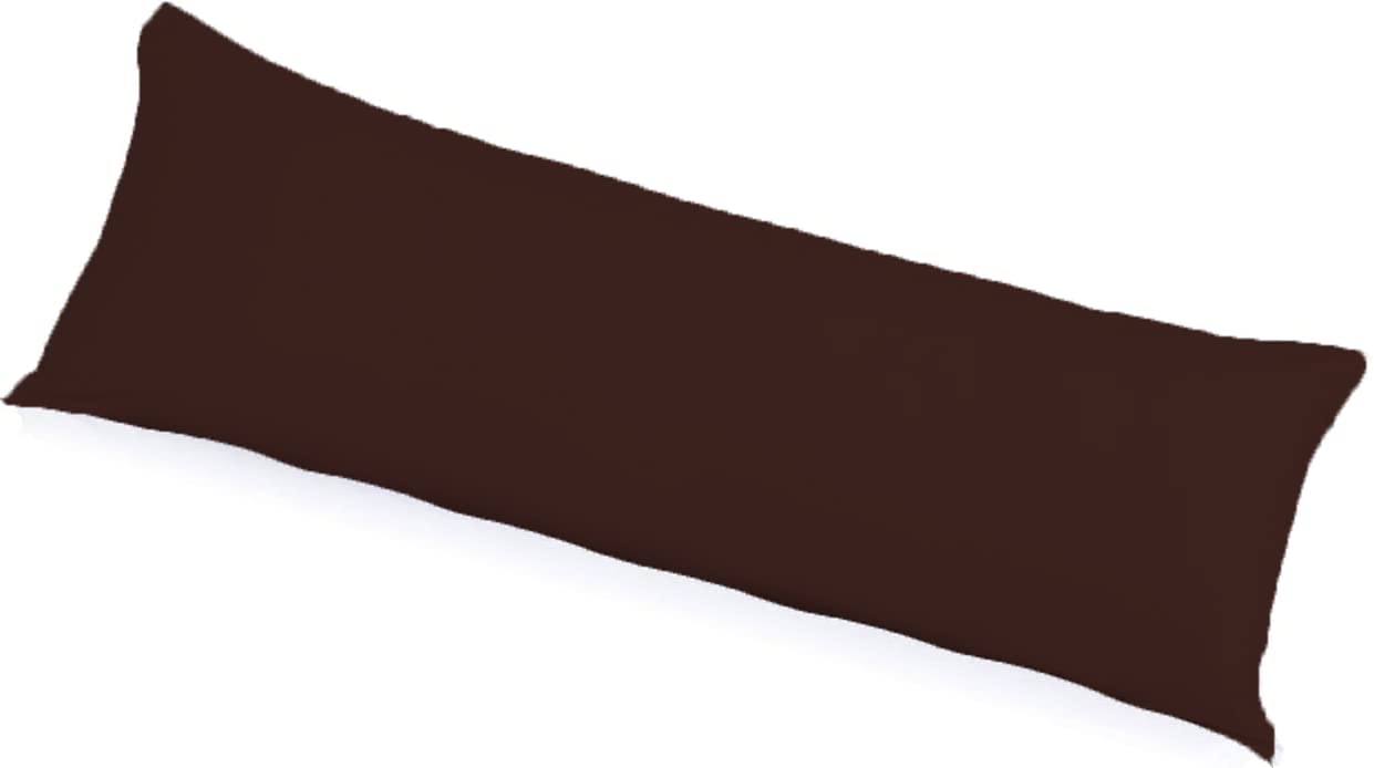 Dazzle Collection 100% Polycotton Bolster Pillowcase Antiallergenic Back Neck Maternity Support Pillowcase Cover Only King Size 5ft (152 cm x 50 cm) (60"x19") (Chocolate)
