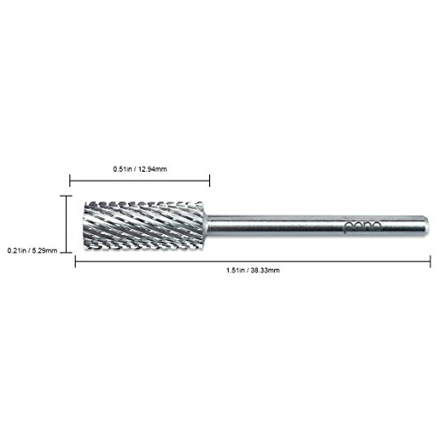 Pana 3/32" Safety Nail Carbide Bit - Silver Small Barrel Head (Grit: Coarse - C) for Electric Dremel Drill Machine
