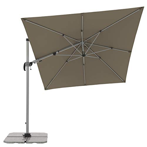 doppler Sonnenschirm SP-AZ 320x240 Rechteckiger Ampelschirm - 360° drehbar - Neigbar - ca. 320 x 240 cm - Greige-Taupe – Bild 6