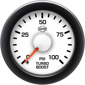 ISSPROR14433 EV² Electronic Turbo Boost 0-100 - Full Kit, White Face, Red Pointer, Black Bezel, White Hub