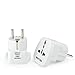 [2 Pack] BESTTEN Travel Adapter Plug for Europe, Germany, France, Russia, South Korea, Egypt, Iran, Indonesia (See List), Type F, 2-Pin Plug and 3-Prong Non-Tamper-Resistant Socket