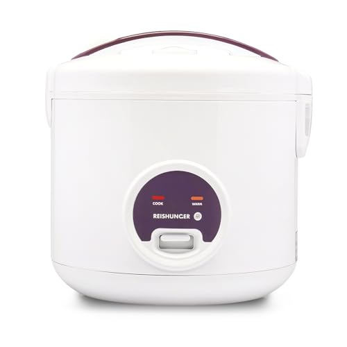 REISHUNGER Reiskocher & Dampfgarer mit Keramikbeschichtung – 1,8L – Weiß