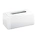 mDesign Facial Tissue Box Cover/Holder for Bathroom Vanity Countertops, White