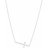 Petite Sterling Silver Cross Necklace, Small Horizontal Design, Adjustable Length for Daily Faith Expression - Unique Religious Gift