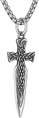 Amazon.com: HZMAN Gothic Silver Sword Necklace Stainless Steel