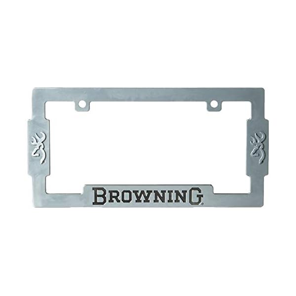 Browning License Plate Frame Aged Nickel Hunting & Shooting Equipment