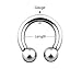 BodyJ4You Septum Clicker and Horseshoe Circular Barbell Stainless Steel 16G (1.2mm) 2PC