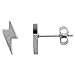 Small Stainless Steel Lightning Bolt Stud Earrings, 3/8 inch