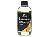 Hosley Premium Reed Diffuser Refills Oil, 230 ml (7.75 fl oz) Made in USA.. BULK BUY. Ideal GIFT for weddings, spa, Reiki, Meditation settings (MANDARIN LIME)