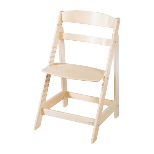 roba Sit Up Flex 2 in 1 Highchair, Adjustable Height, from 6 Months to 70 kg, with Footrest, Robust and Ergonomic, Natural Wood