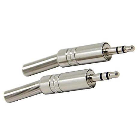 TRS Stecker 3-polig, 3,5 mm Klinkenstecker, Metallgehäuse, Federdraht-Schutz, Befestigung Audiokabel auf Kopfhörer-Headset 2-