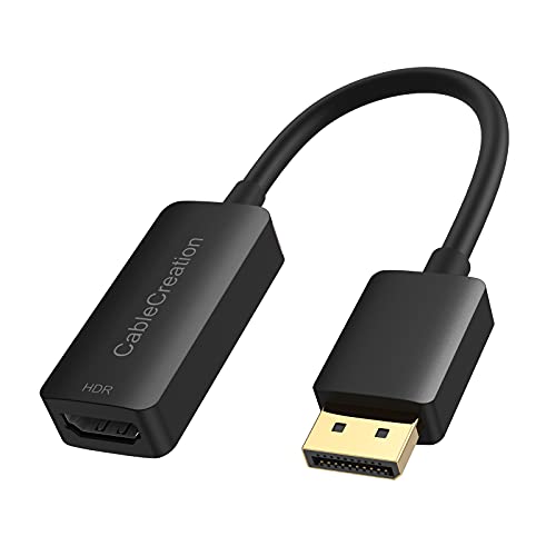 CableCreation Active DP to HDMI Adapter 4K@60Hz, DP 1.4 DisplayPort Male to HDMI Female Adapter, Compaitble with Projector, Laptop, Monitor, TV, PC, Graphic Cards, Black