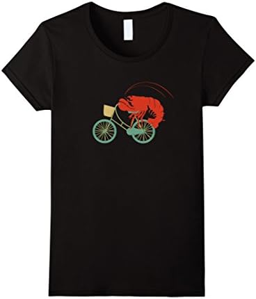 Womens Cycling Lobster Tees: Funny Bicycle T-Shirt XL Black