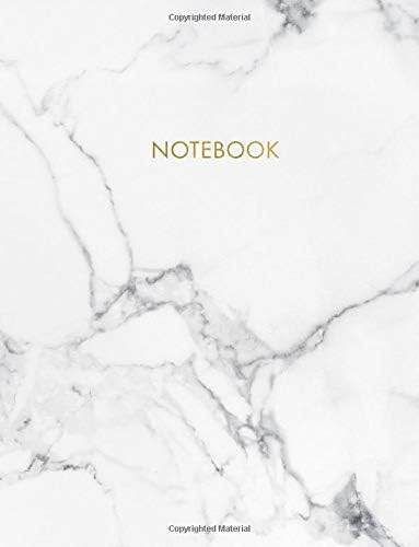 Notebook: Elegant White and Grey Marble with Gold Inlay Text - Marble and Gold, 8.5 x 11, College Ruled, 100 pages (Office & School Essentials) Paperback – September 11, 2018