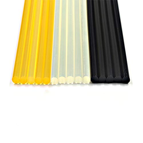 Anyyion 15 PCS Paintless Dent Repair Kits Glue Sticks, 15Park - (5 Packs Black & 5 Pack Yellow & 5 Pack Transparent) Size: 11mm 270mm