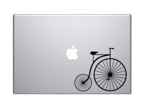 Penny Farthing Classic Big Wheel Classic Bicycle - 5" Black Vinyl Decal Sticker Car Macbook Laptop