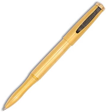 Copplus B30r Raw Brass Gel Pen- Swift-unscrew Cap, Refillable with Pilot G2 Gel Ink Cartridges, Curved Grip Section for Comfortable Holding.