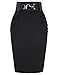 Belle Poque Black Knee Length Pencil Skirt Wear to Work Pencil Skirt Black, Medium KK271-1
