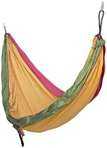 Mojave Double Parachute Travel Hammock + Rope Tree Straps (Rasta)